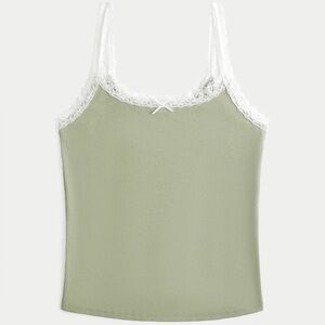 Treasure & Bond Khaki Lace Trim Camisole